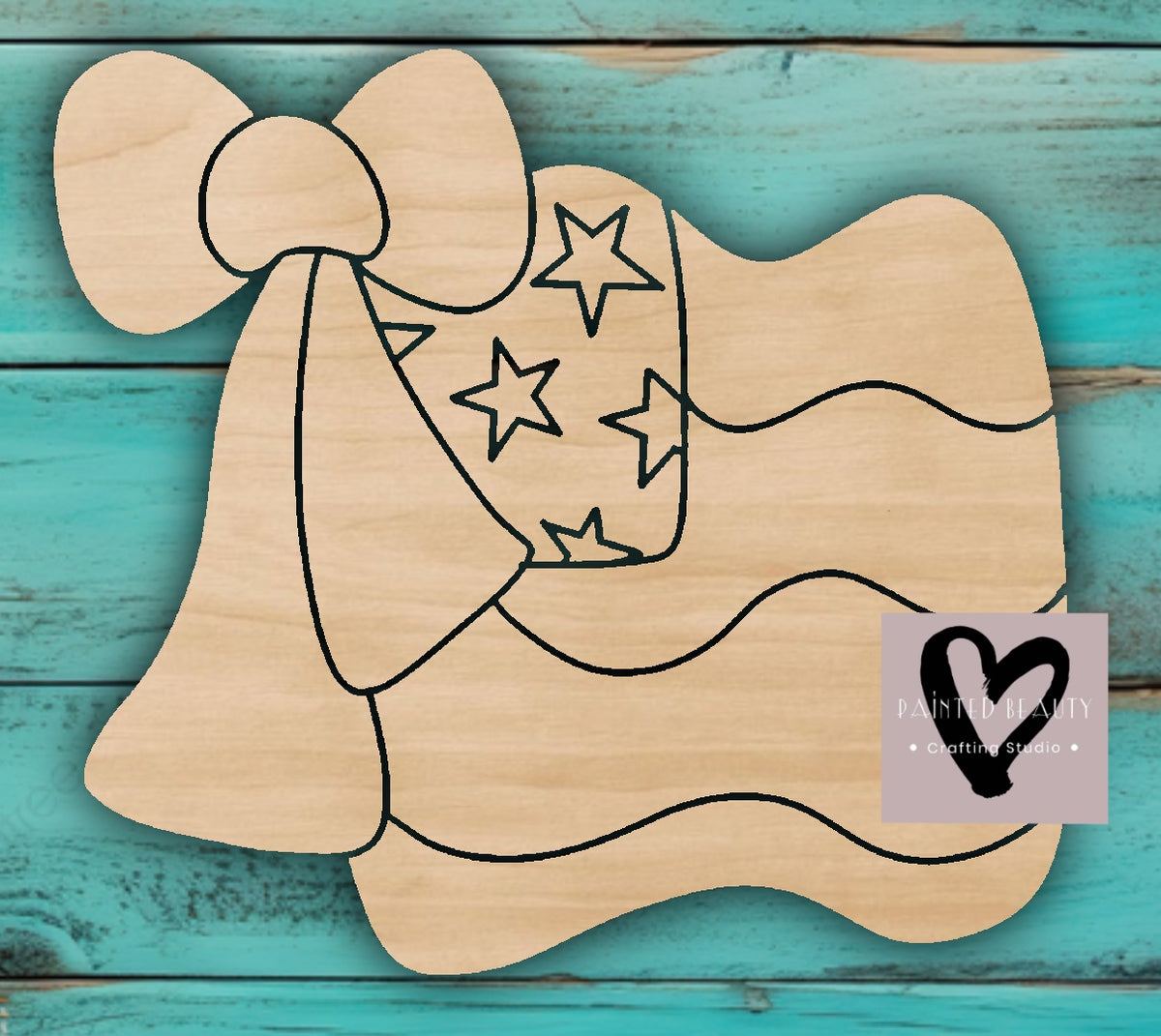 Flag with Bow - Painted Beauty Designs