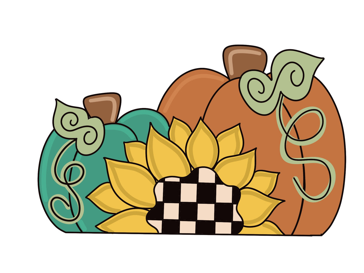 Teal Pumpkin Sunflower - Painted Beauty Designs